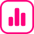graph in rounded square pink icon