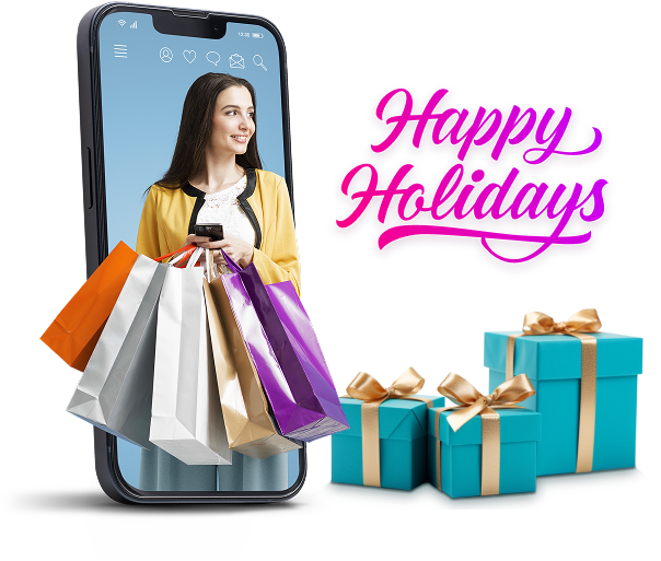 seasonal shopping hub happy holidays hero image
