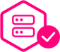 server stack with tick icon