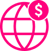 worldwide revenue globe money icon