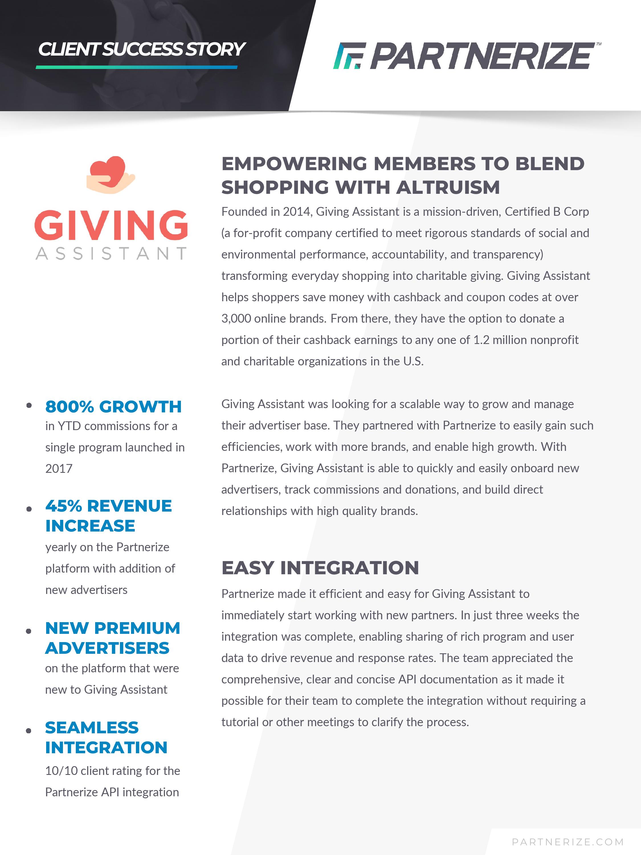 Giving Assistant | Partnerize Case Study